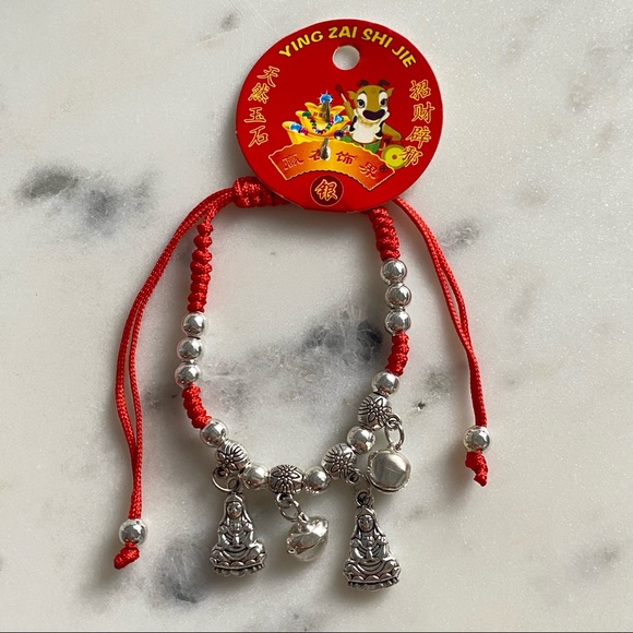 Set of 4 Bracelets - Buddha 🧘‍♀️ Lucky Cat Mauve 🐱 Elephants 🐘 Evil Eye 🧿 - Picture 4 of 6